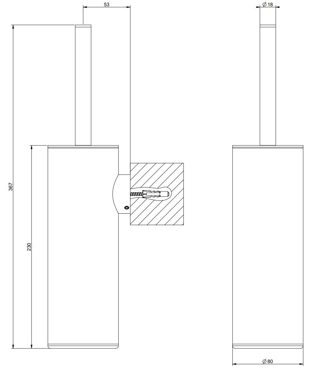 Латунная настенная туалетная щетка Gessi рельеф ARCH-00142291 - Вид №1