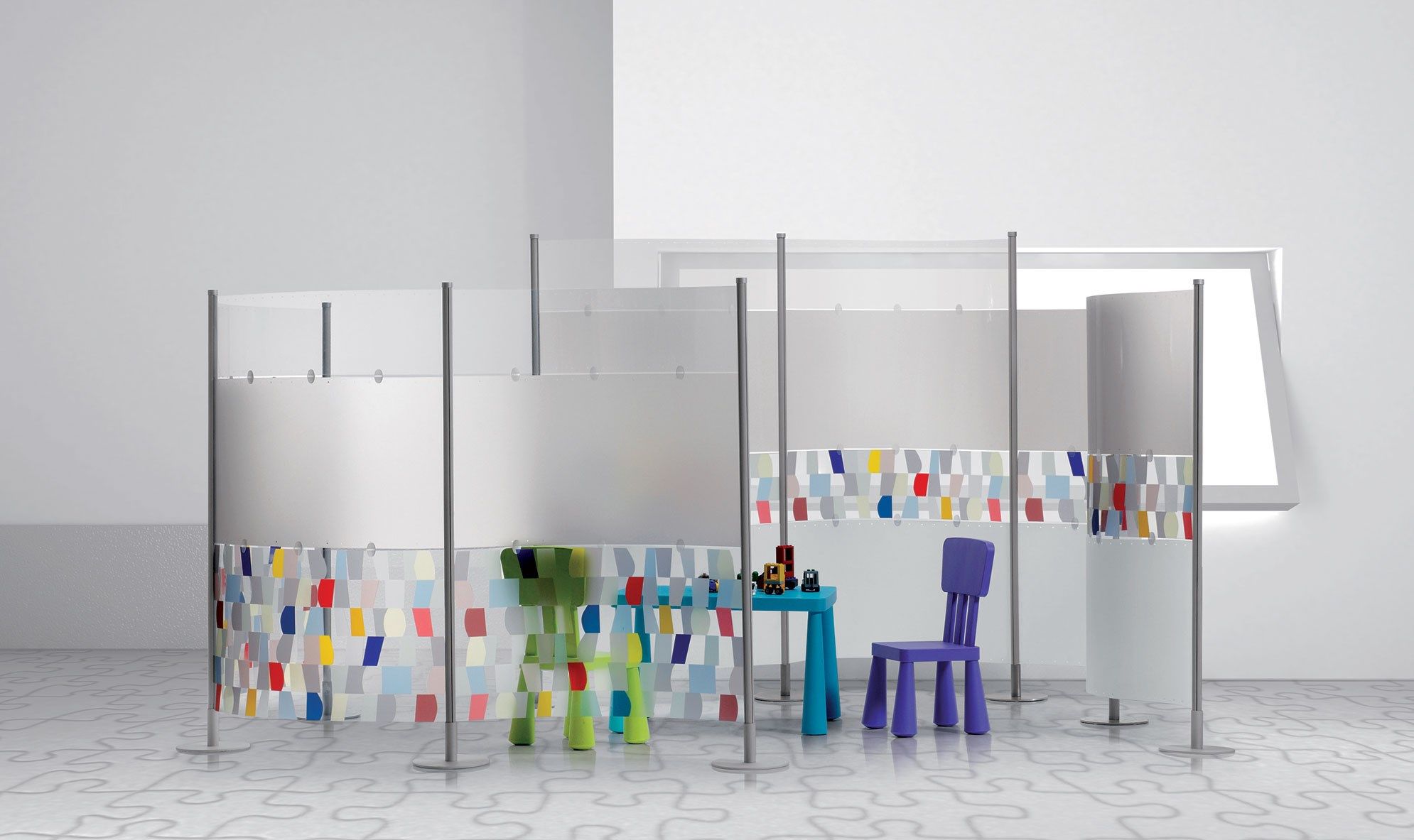 ПВХ модульная отдельно стоящая офисная перегородка Slalom ARCH-00039324 - Вид №18