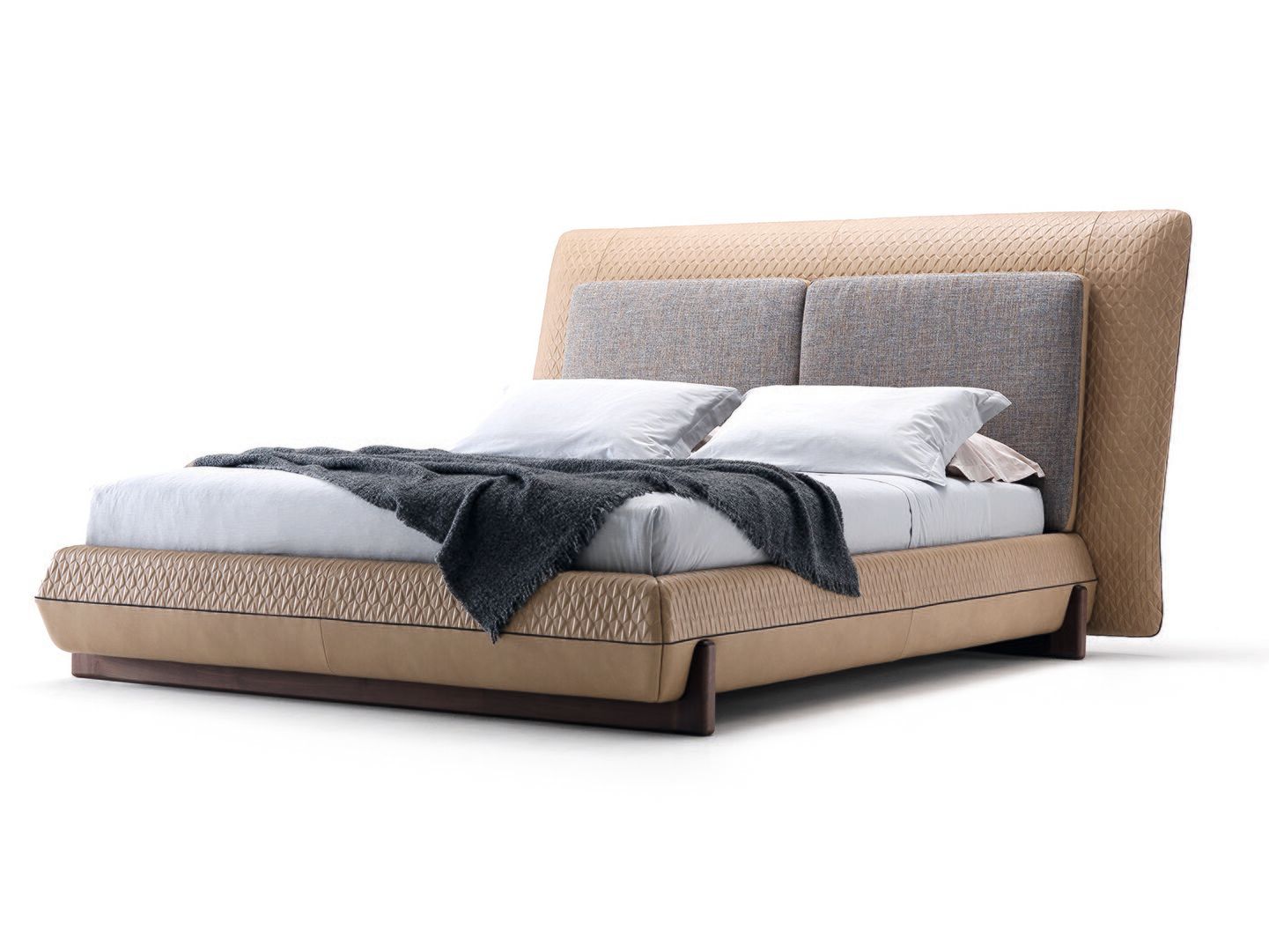 Двуспальная кровать с мягкой тканью и кожей CEPPI Evergreen ARCH-00152795