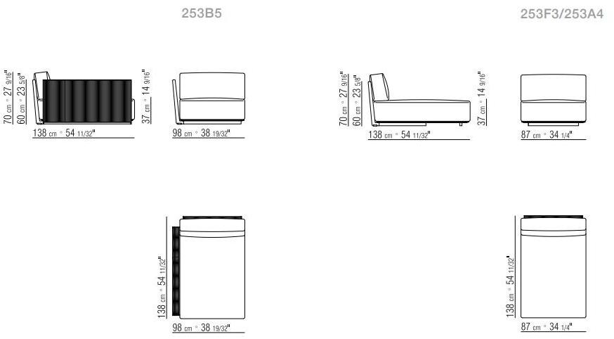 Flexform Модульный уличный диван из ткани Vulcano sun-id-1385422 - Вид №3
