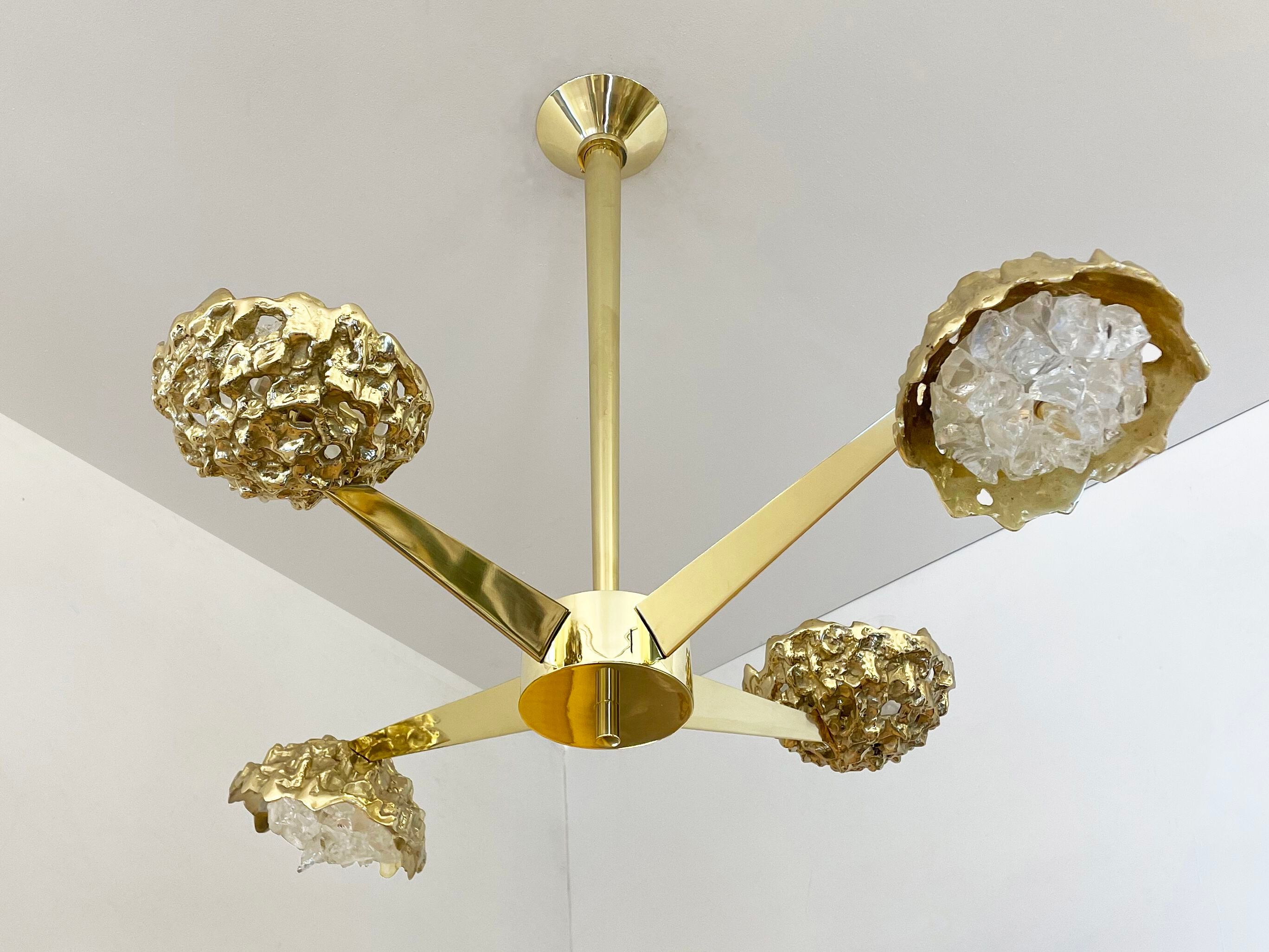 Потолочный светильник из латуни с кристаллами GASPARE ASARO FUSIONE N4 ARCH-00145901 - Вид №1