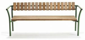 VESTRE Скамья из стали и дерева со спинкой Parc