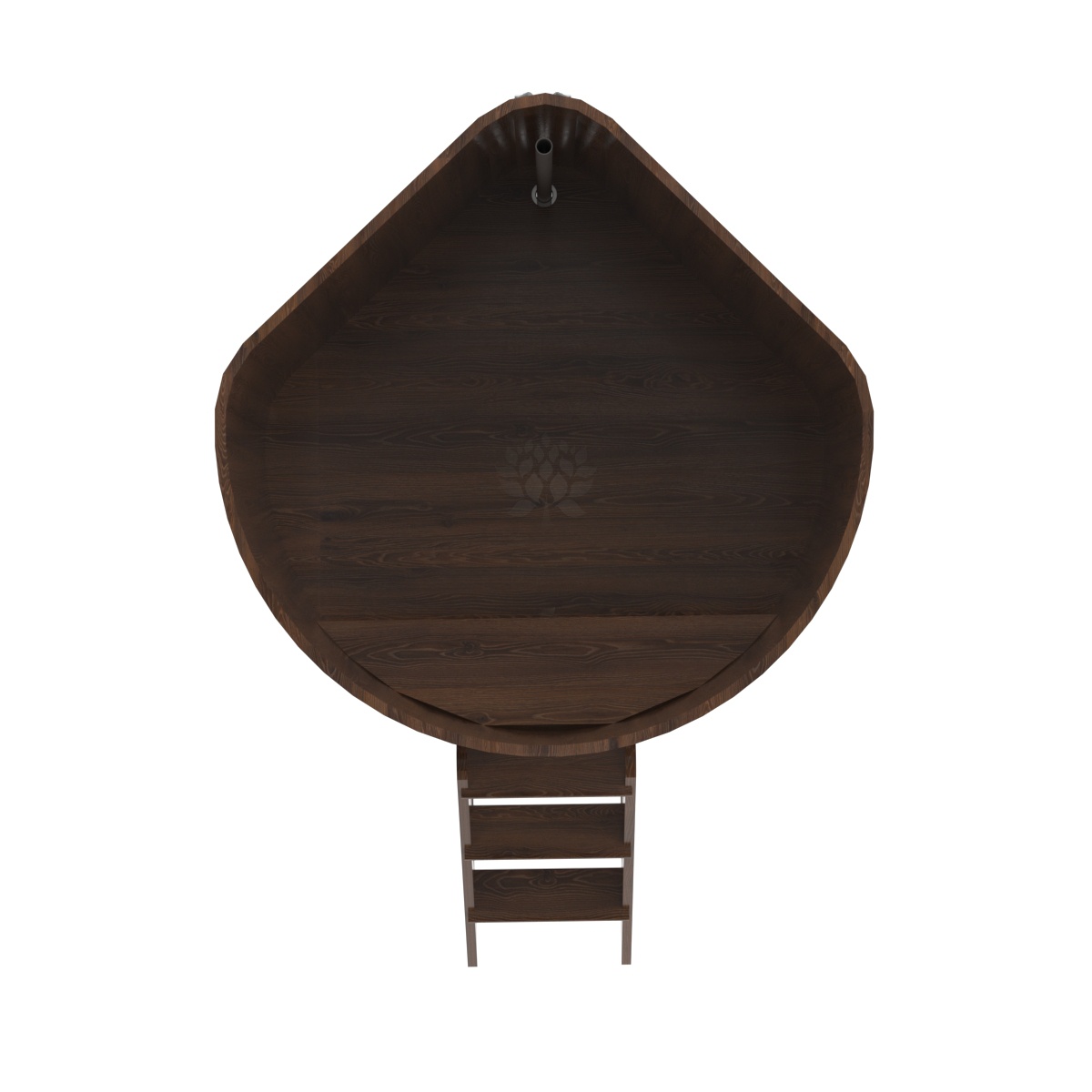 1367 Купель угловая из дуба 1,37х1,37х1,2 морёная Alyarus  - Вид №4