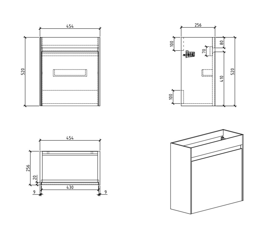 Мебель для ванной BelBagno PIETRA MINI-460-SCM левосторонняя  - Вид №2