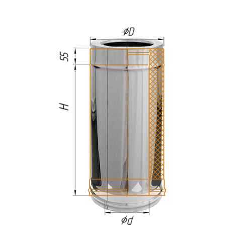 Сэндвич 0,5м Ferrum Ф160х250 оцинкованная сталь (430/0,5мм) FD02160N4FC