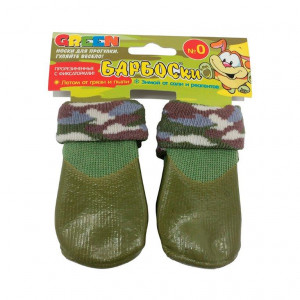 ПР0043843 Носки для собак высокое латексное покрытие, зеленые размер 0 БАРБОСки