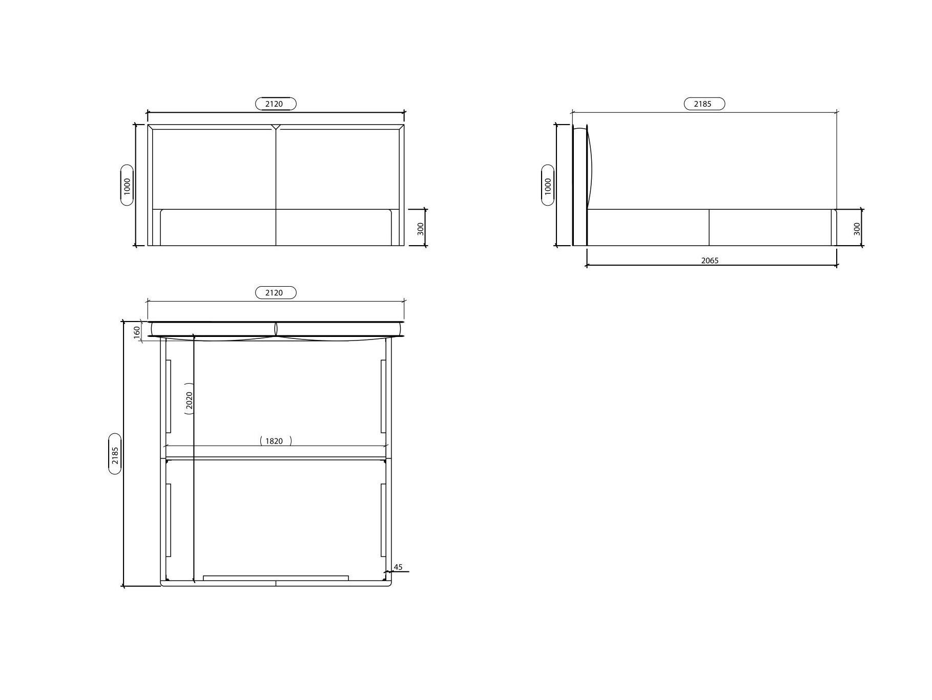 Двуспальная кровать с мягким изголовьем Laskasas LARISSA ARCH-00006022 - Вид №1
