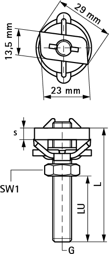 6523807 Монтажные профиля BIS RapidRail® Болты быстрого монтажа монтаж в профиле BIS RapidRail® WALRAVEN  - Вид №1