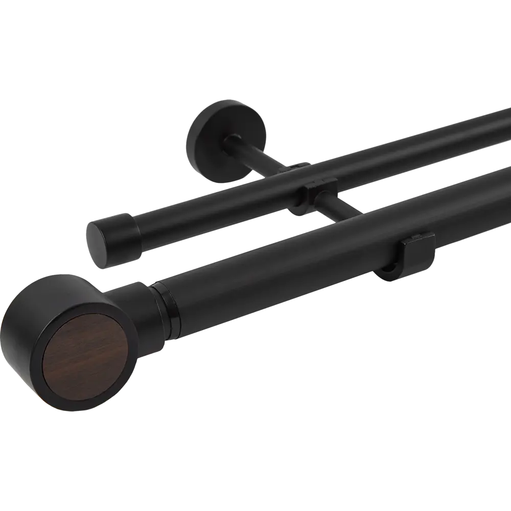 Настенный карниз раздвижной двухрядный Koky d25/28 мм 200-360 см металл цвет черный 89440696 STLM-2017639 Santreyd 