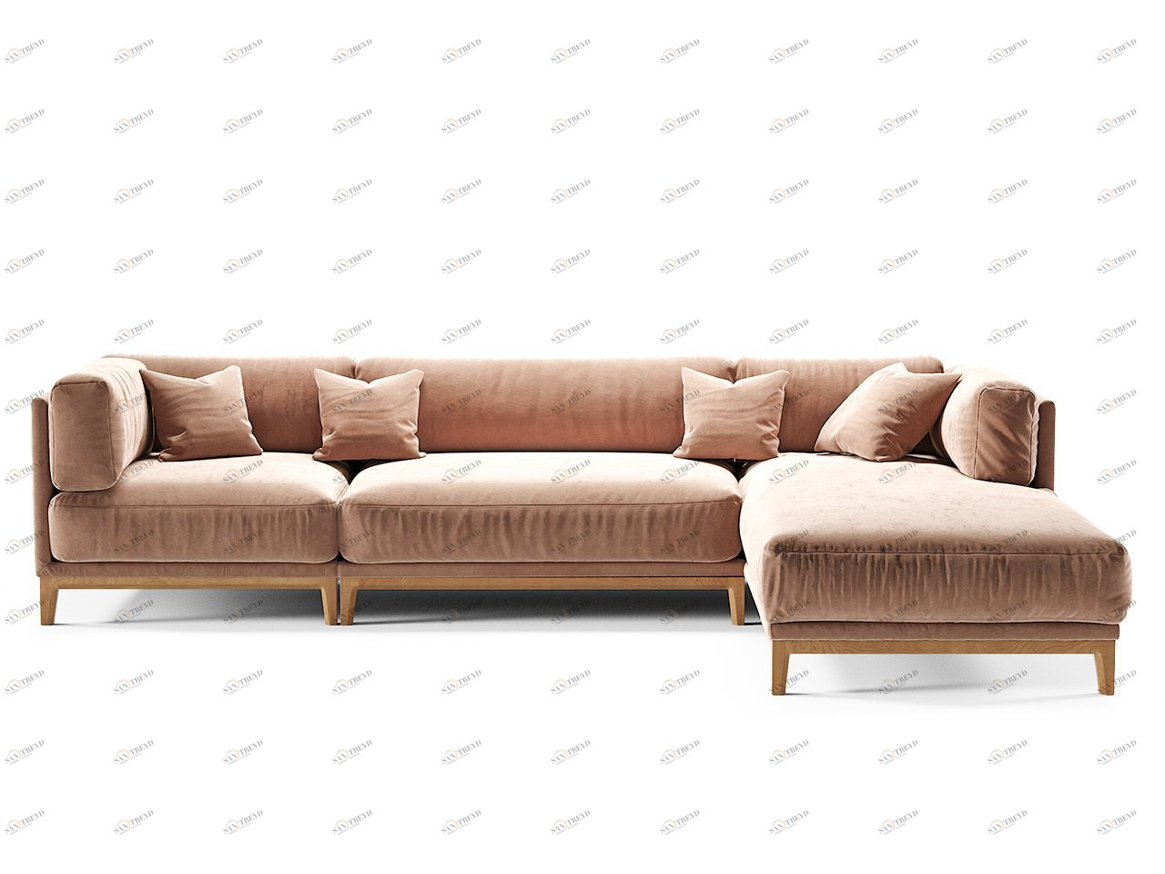 Диван Case угловой коралловый THE IDEA ДИЗАЙНЕРСКИЕ 210546 Розовый 