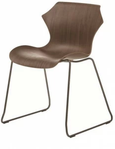 BassamFellows Штабелируемое кресло-санки из стали и дерева Petal Cb-29sl