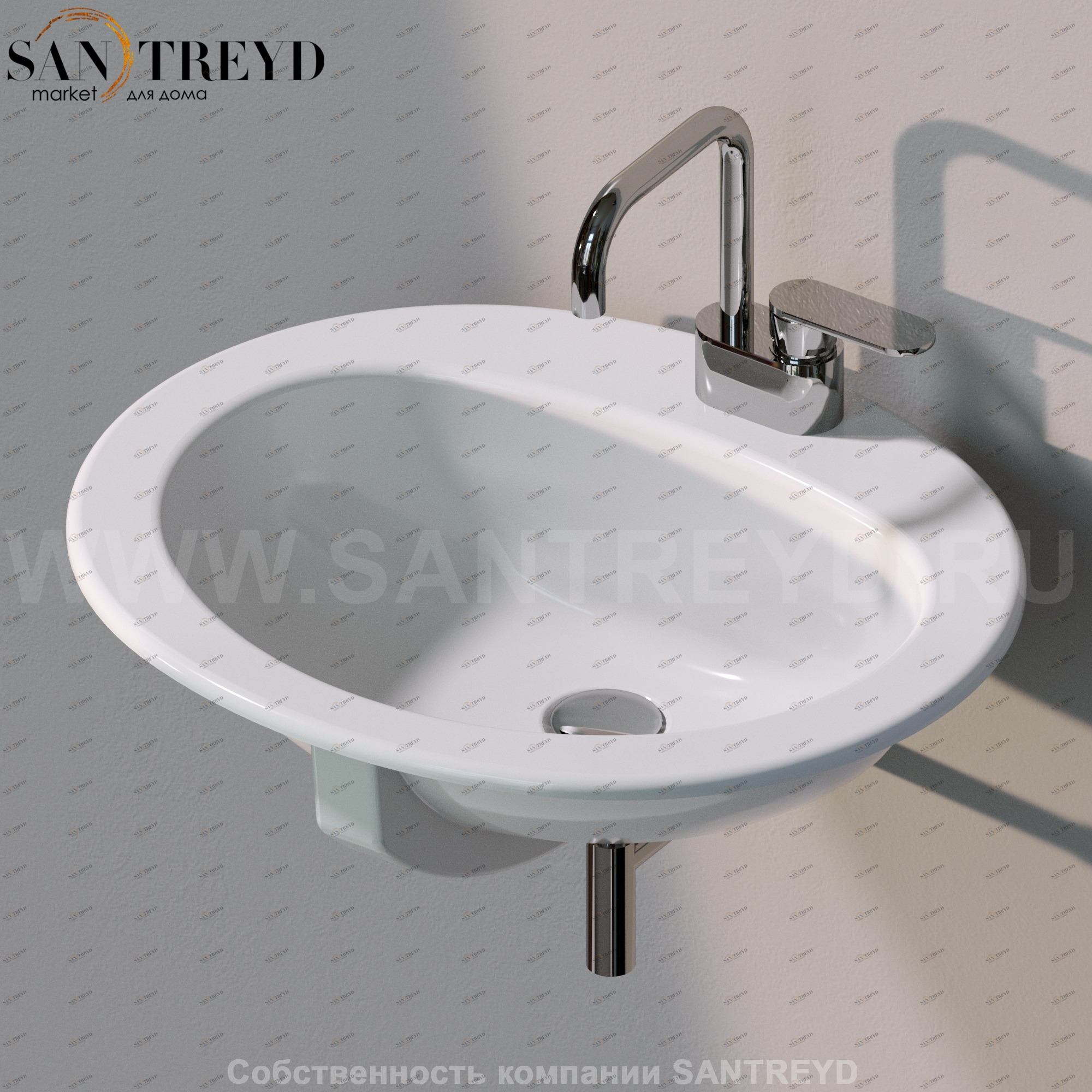 30329016 Подвесная раковина настенная овальная Ceramica Flaminia 