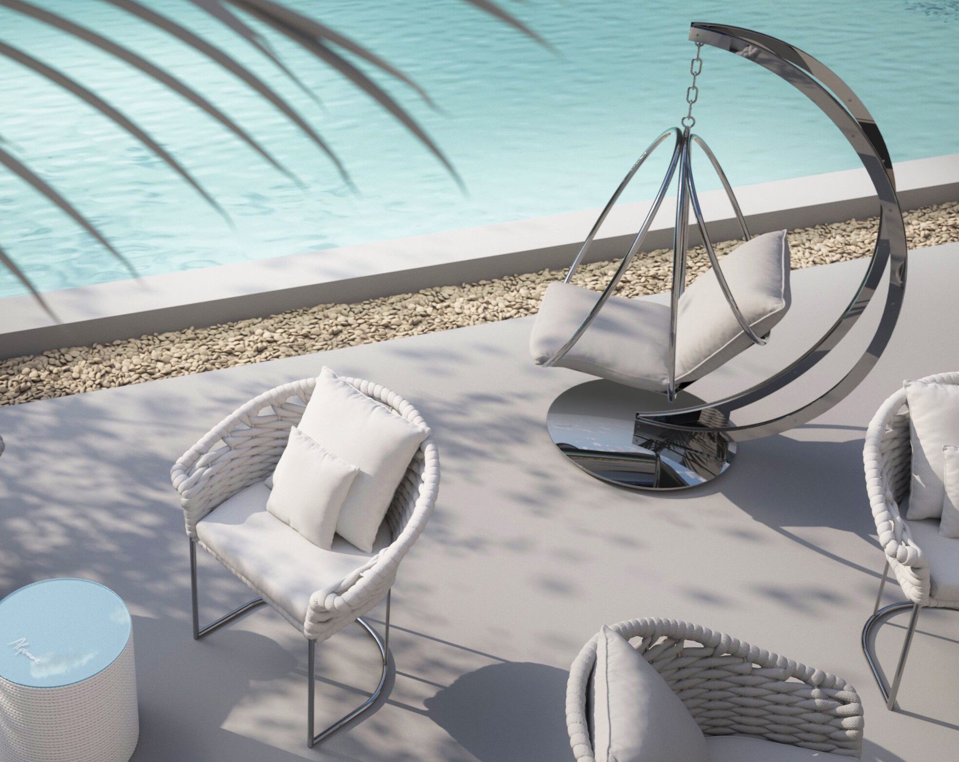 1 место из нержавеющей стали висит сиденье Galbiati Outdoor Alpemare Collection ARCH-00049027 - Вид №5