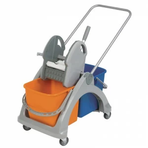 MO3P Пластиковая тележка для уборки с двумя ведрами, 2 ведра по 25 л, пресс для швабры Merida