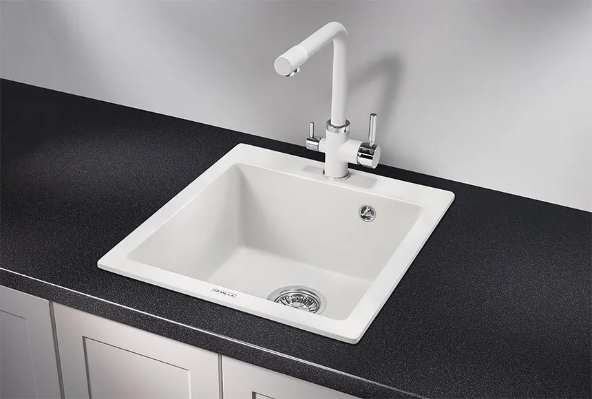 4651, АРКТИК (БЕЛЫЙ), кухонная мойка, кварц GRANULA 4651-ST112