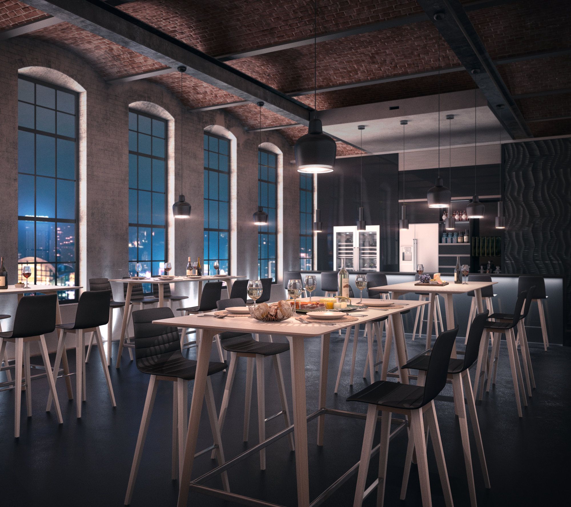 Высокий прямоугольный деревянный стол Brunner FINA ARCH-00085775 - Вид №1