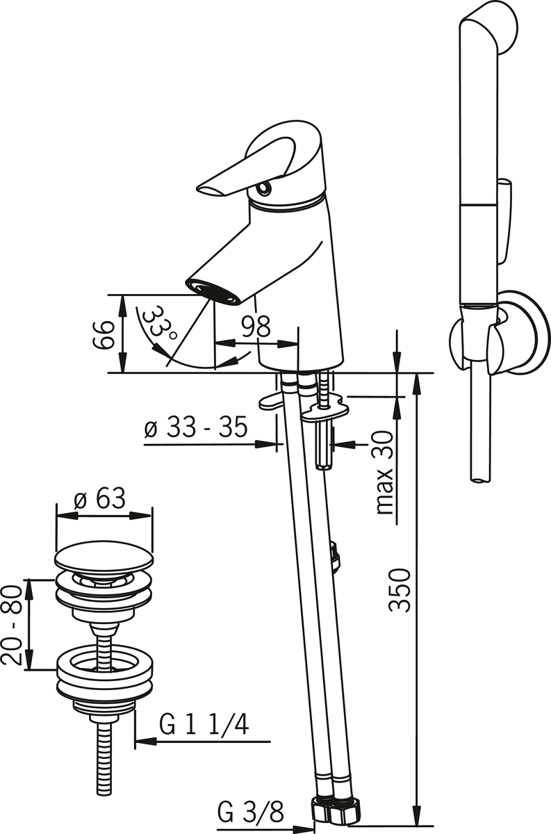 Oras 2702F Смеситель для умывальника 2702F Optima Хром  - Вид №3
