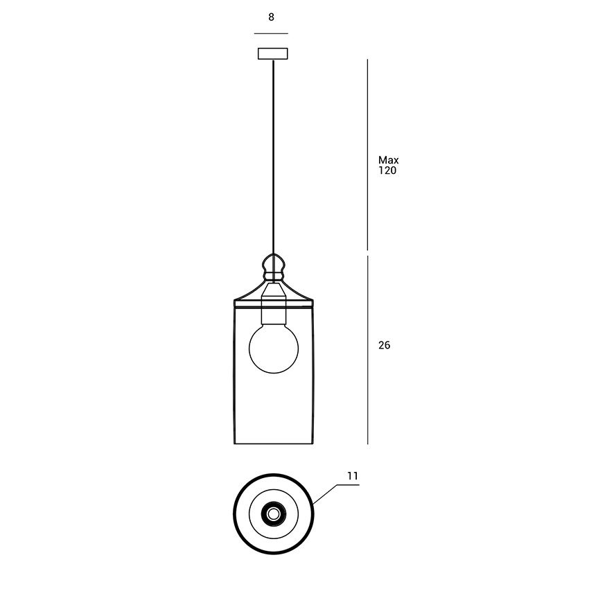 Miloox EBE Подвесной светильник с диффузором из дымчато-серого стекла 1744.13  - Вид №2