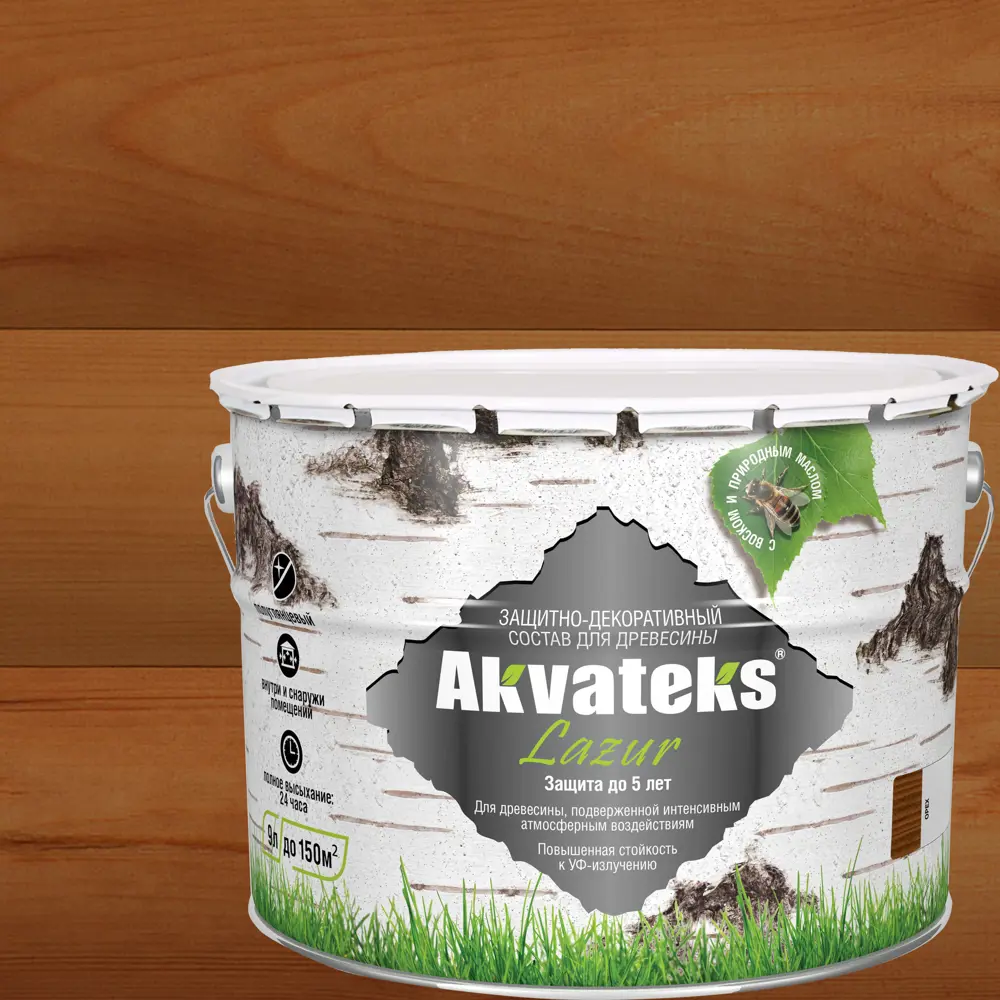 АКВАТЕКС Антисептик для древесины защитно-декоративный орех 9 л 84863532 STLM-0056444