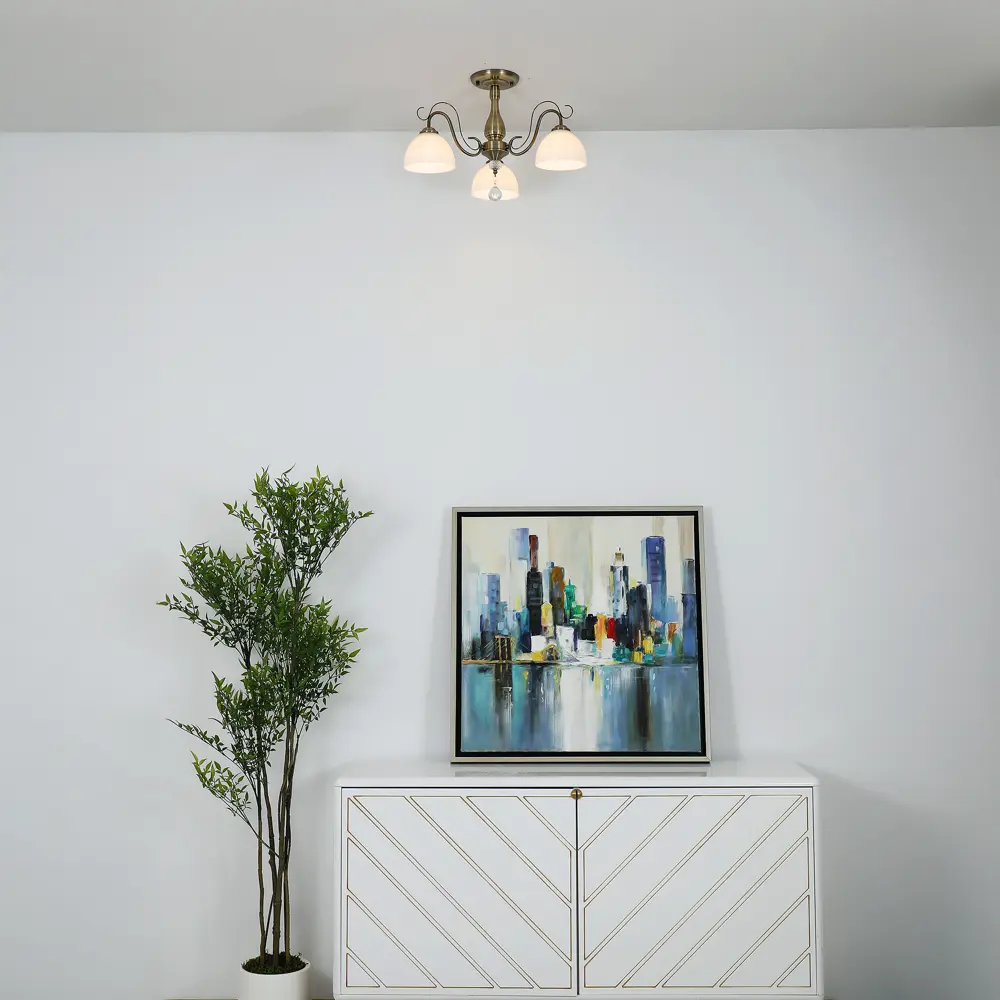 Люстра на штанге Primavera 3 лампы 12 м² цвет бронза SCHAFFNER STLM-2171529 - Вид №10