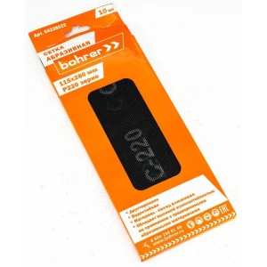 Лист сетчатый шлифовальный водостойкий Bohrer Р220 115x280 мм