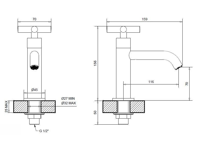 Смеситель для раковины из хромированной латуни Bugnatese Rodos ARCH-00023614 - Вид №2