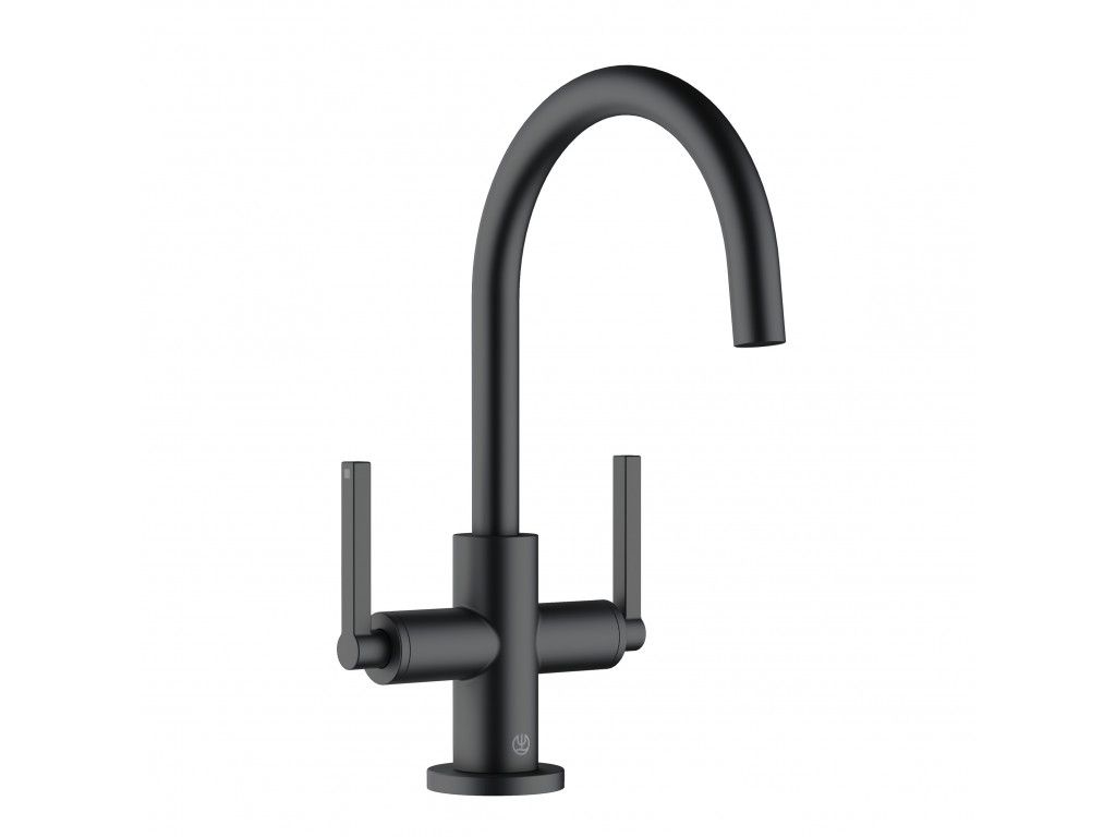 201183915 смеситель на умывальник Puristic KLUDI NOVA FONTE матовый черный 