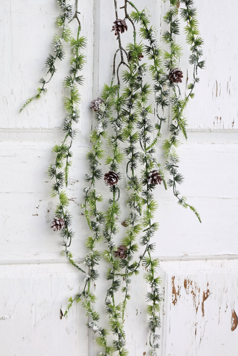 1092 807 a3 Искусственная свисающая лиственница со снегом, 100 см, зелено-белая H-andreas 