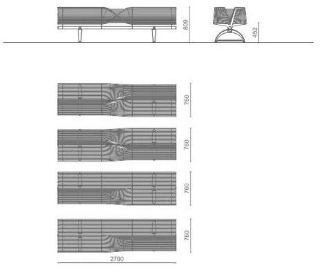 Metalco Стальная скамья со спинкой в ​​современном стиле sun-id-1451474 - Вид №7