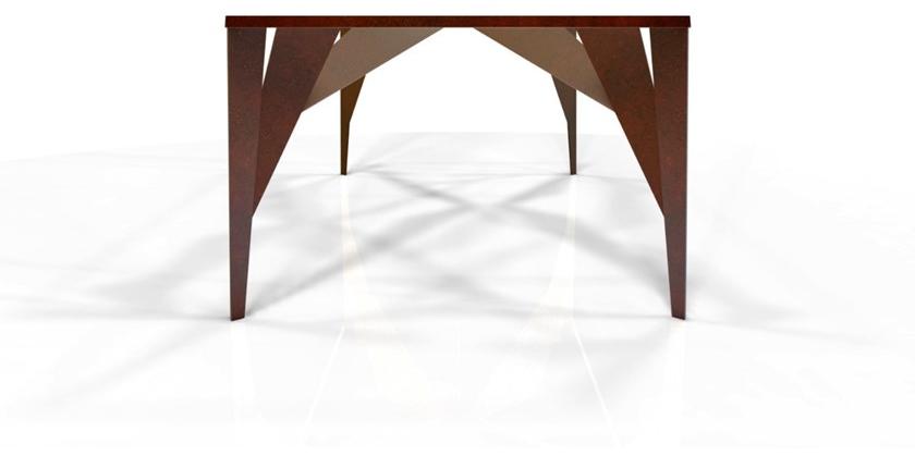 TrackDesign Прямоугольный стол из стали Corten ™  Tt0667001  - Вид №3