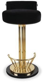 Malabar Высокий табурет, обитый бархатом, с подставкой для ног Pilar sun-id-1371748 - Вид №3