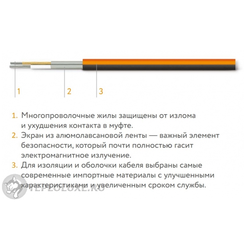 Мат греющий Теплолюкс ProfiMat ССТ 900 Вт (0,5 х 10 м) в комплекте с гофротрубкой 4305059016000008 - Вид №2