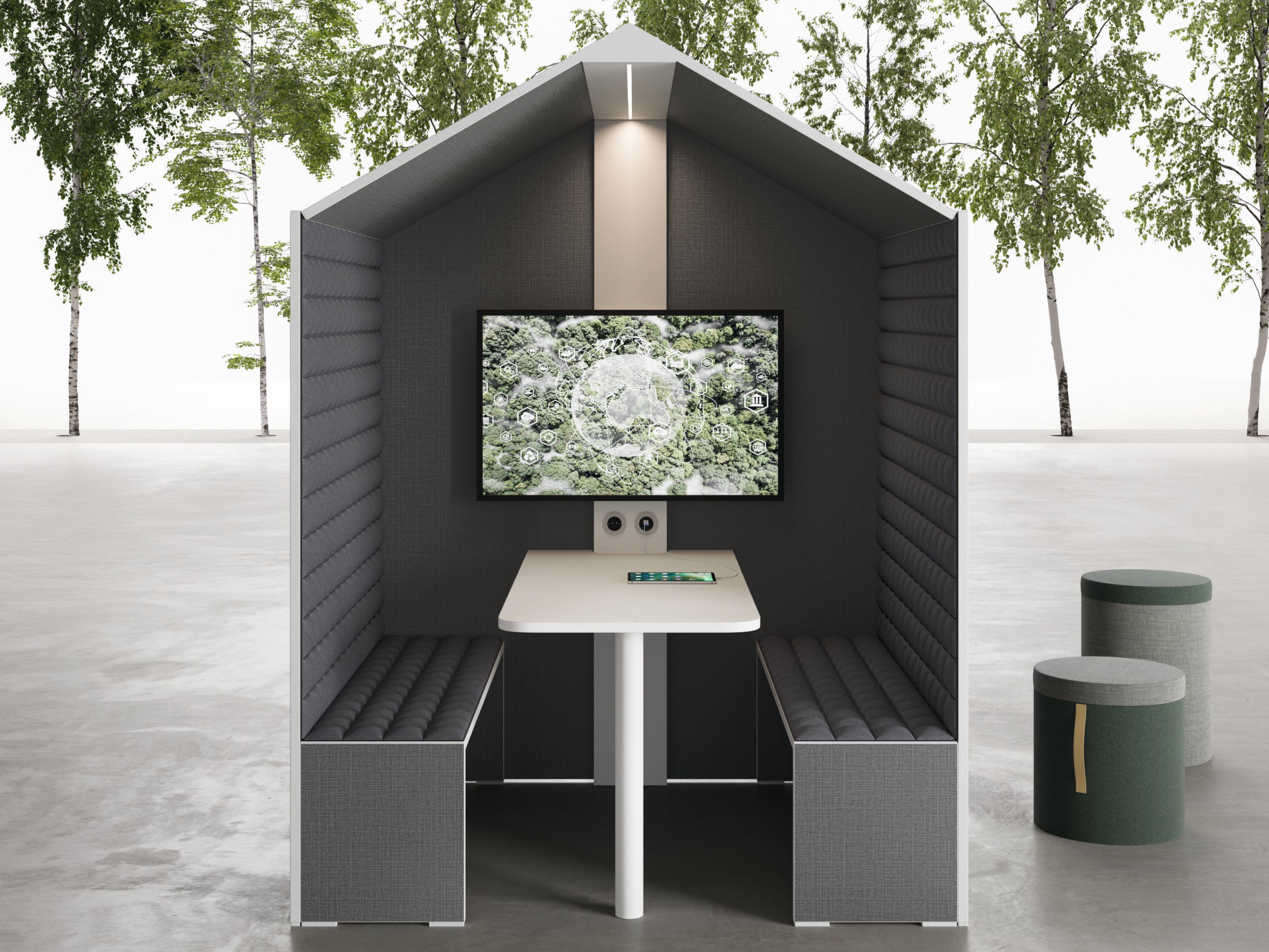 Акустический войлочный офисный остров для встречи DVO Shell ARCH-00082136