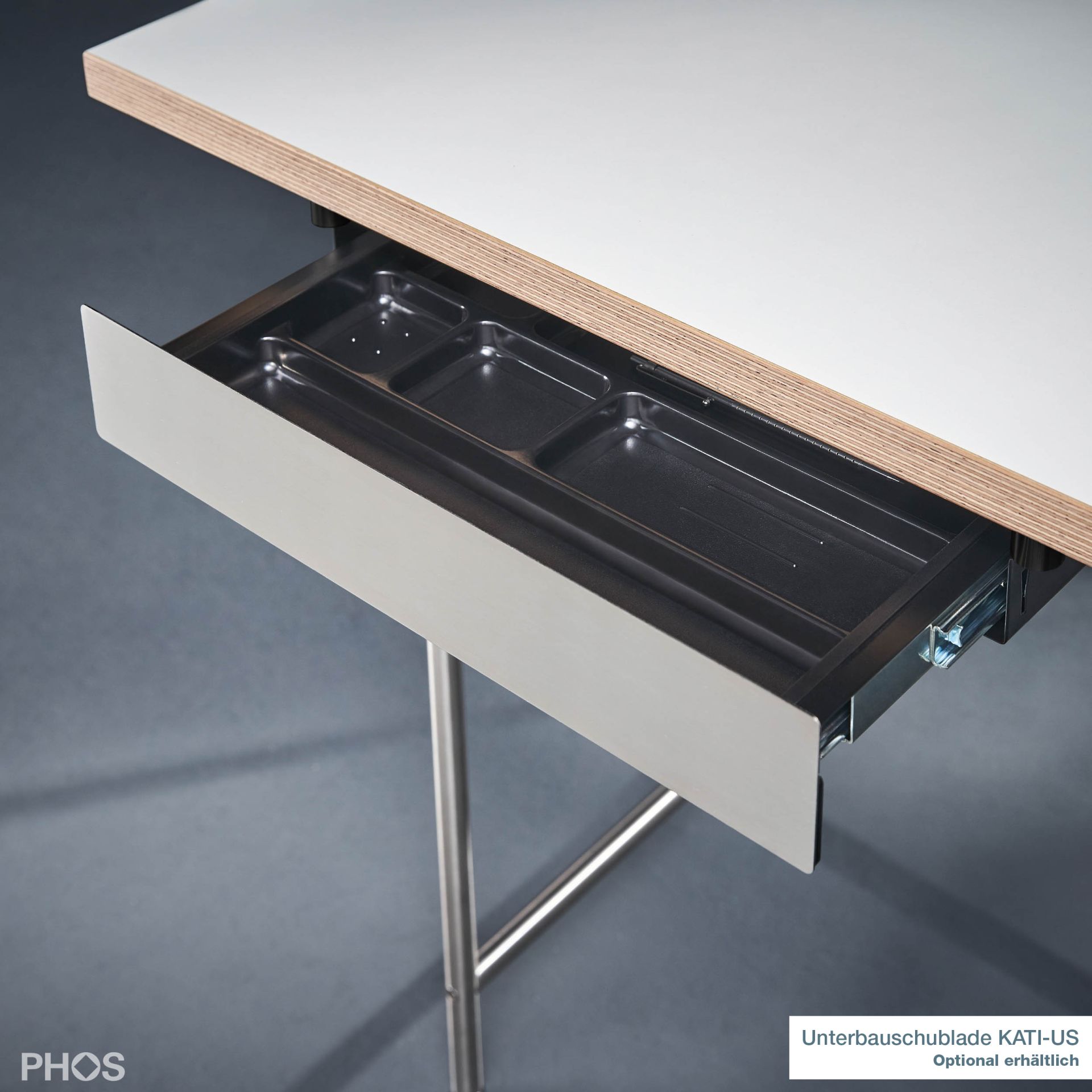 KATI-S1-160x80-MW Карлсруэ стол - письменный стол - белый - 160 х 80 х 75 см. PHOS  - Вид №6