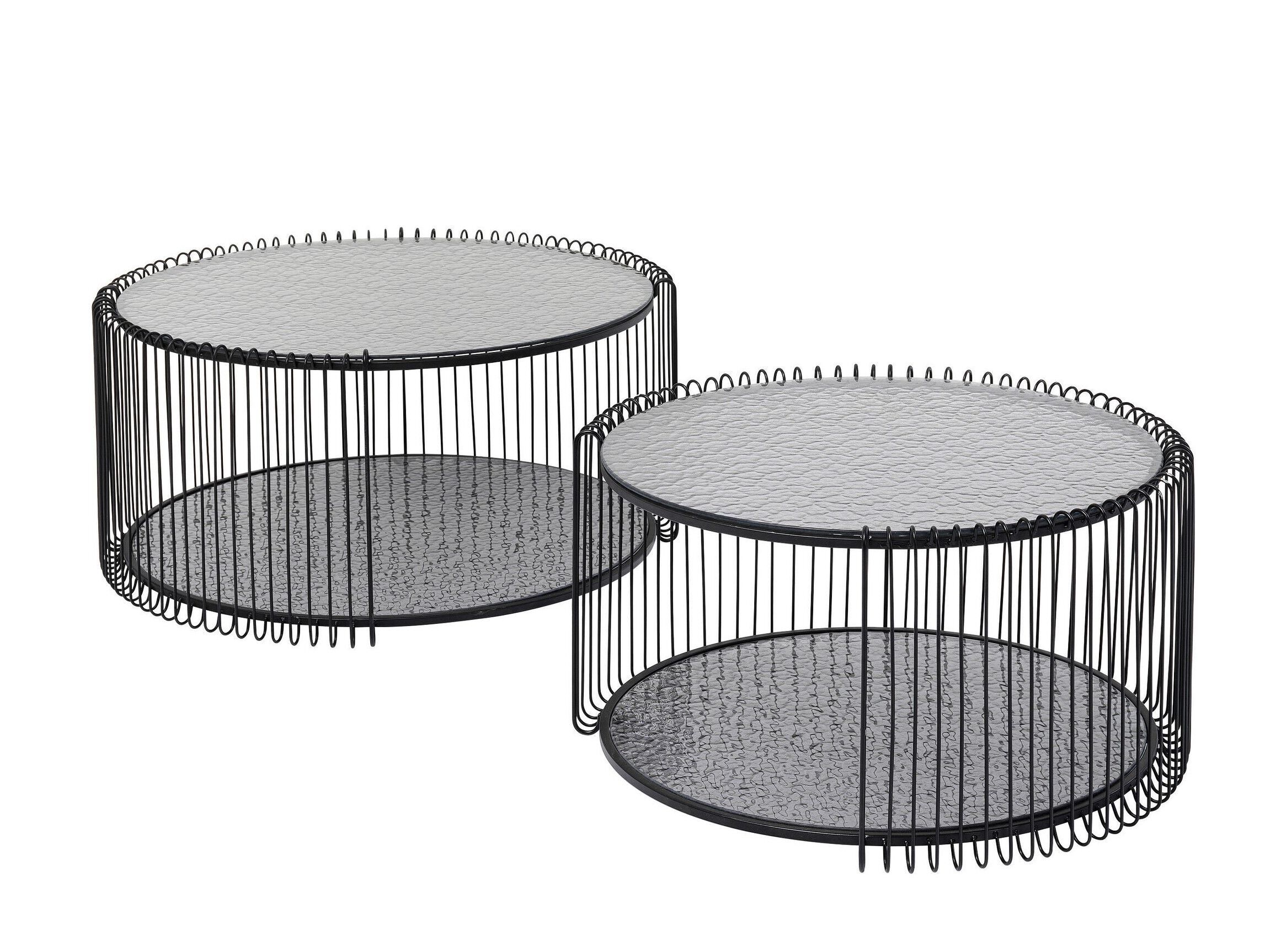 Круглый журнальный столик из стали и стекла KARE Design ARCH-00136644