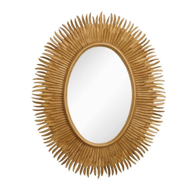 Овальное зеркало настенное золото Moher PUSHA ДИЗАЙНЕРСКИЕ 062589 Золото  - Вид №1