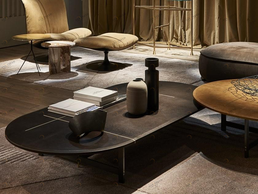 BAXTER Низкий овальный журнальный столик для гостиной Placè Place sun-id-1383967