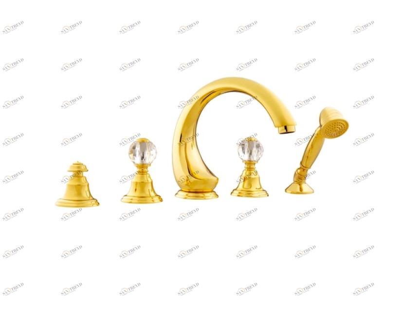 036116.000.62 Набор для ванны с пятью отверстиями и кристаллами сваровски Сатин никель Mestre Atlantica