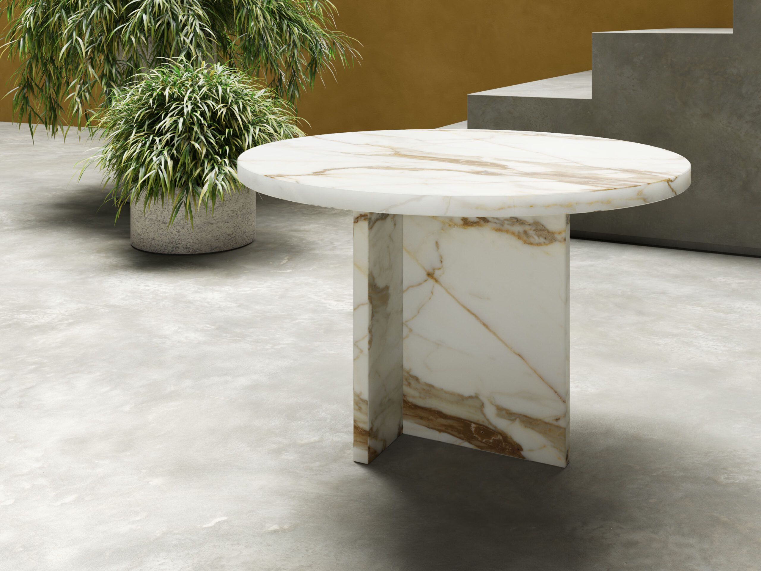 Calacatta золотой мрамор низкий круглый журнальный столик MILLE997 Element ARCH-00137082