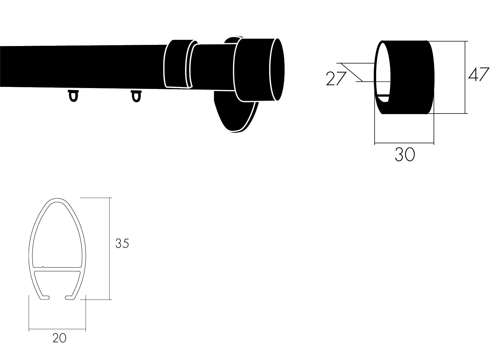 Алюминиевая карниз Frandoli эллипс ARCH-00148387 - Вид №2