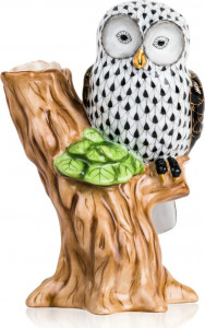 10647906 Herend Фигурка Herend "Сова на ветке" 14см Фарфор, Керамика