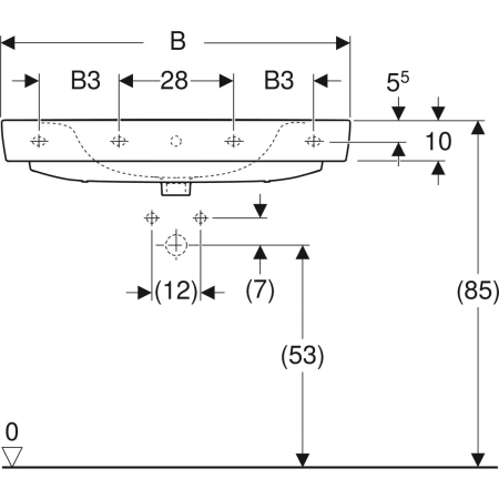501.729.00.1 Накладная раковина Geberit Renova Plan Geberit  - Вид №3