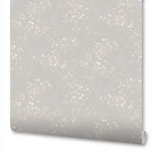 WALLSECRET Divina - Флизелиновые обои серые с цветочным узором 89395587