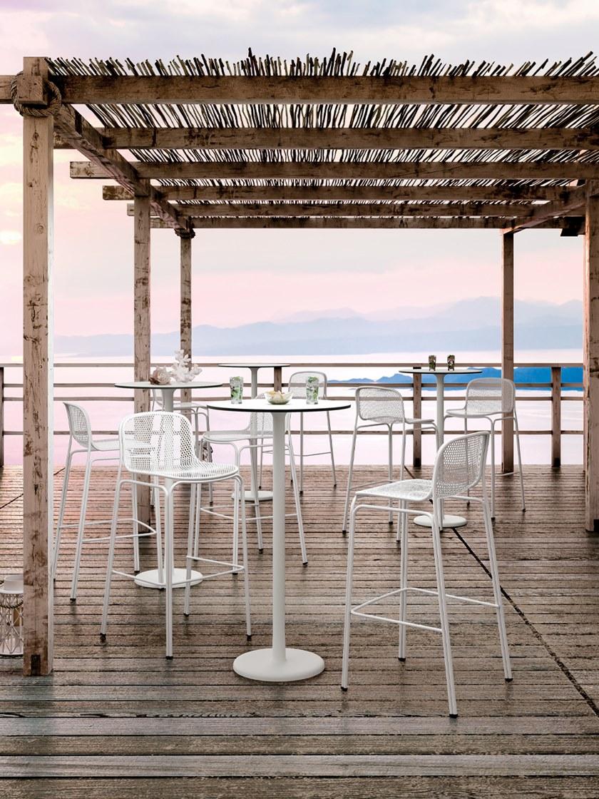 COLOS Круглый высокий стол из окрашенного металла и столешница из hpl Alfiere sun-id-1414388 - Вид №2