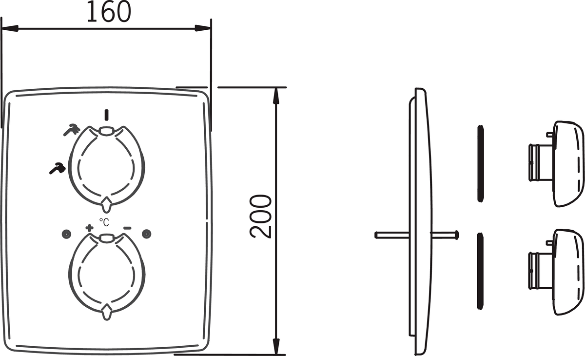 Oras 7187 Панель смесителя для душа 7187 Optima Хром  - Вид №1