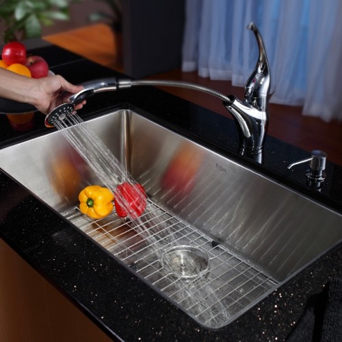 KHU100-30-KPF2210ORB-KSD30ORB Накладная раковина на столешницу  прямоугольная Krausru  - Вид №3