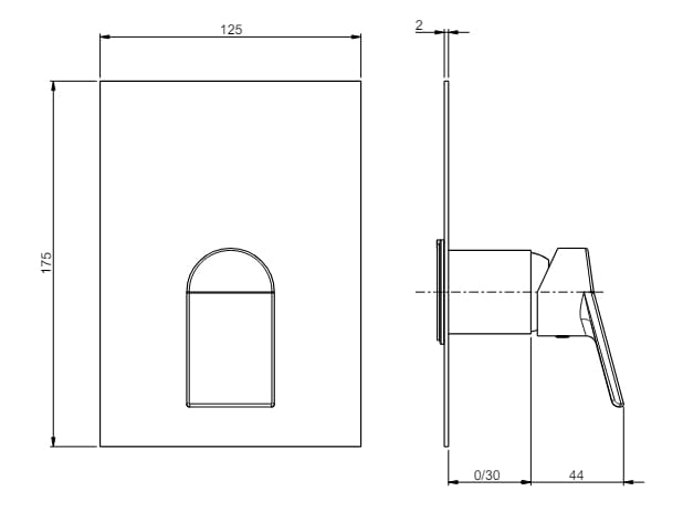 Смеситель для душа с одним отверстием с пластиной Rubinetterie Frattini Gintonic ARCH-00078489 - Вид №8