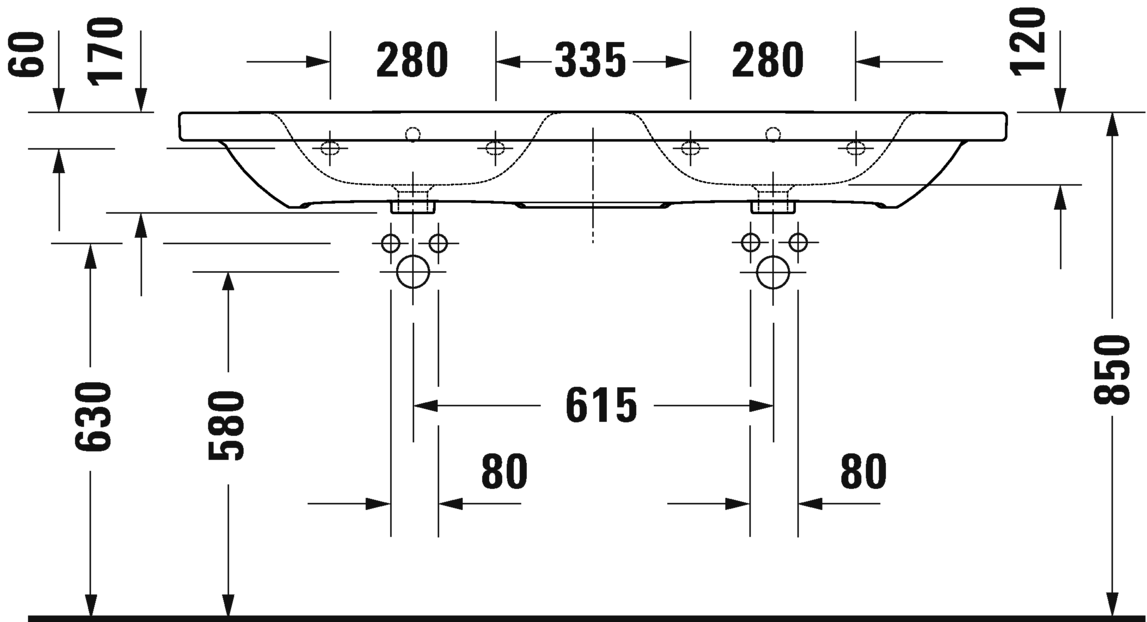 2357140000 Подвесная раковина настенная овальная Duravit Durastyle - Вид №3