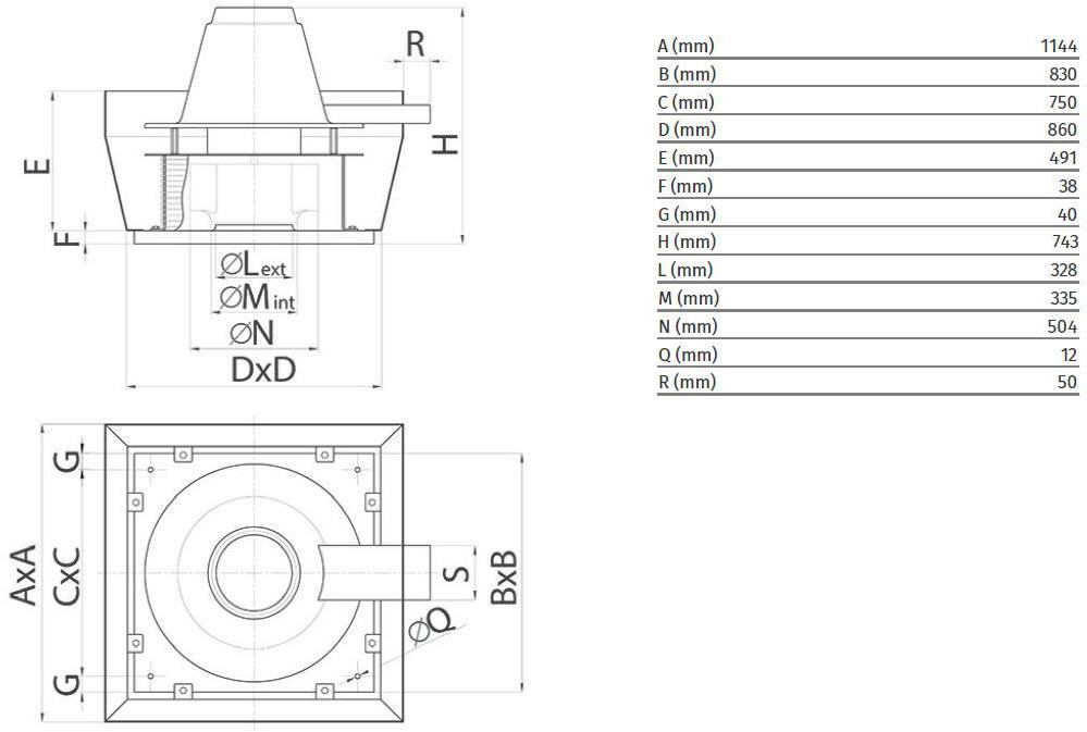 Vortice Центробежный крышный вентилятор для удаления горячего дыма Torrette tr-ed-v 15170 - Вид №1