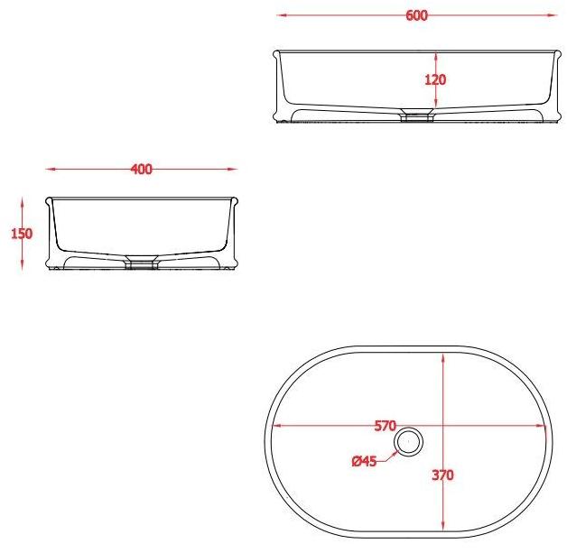 Atl002 Накладная раковина на столешницу  овальная ArtCeram ATELIER - Вид №1